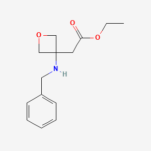molecular formula C14H19NO3 B594644 Ethyl 2-(3-(benzylamino)oxetan-3-YL)acetate CAS No. 1207175-55-0