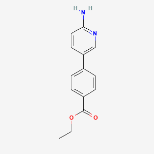 molecular formula C14H14N2O2 B594655 Ethyl 4-(6-aminopyridin-3-yl)benzoate CAS No. 1314987-69-3