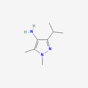 molecular formula C8H15N3 B594660 3-Isopropyl-1,5-dimethyl-1H-pyrazol-4-amine CAS No. 132026-74-5