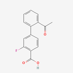 molecular formula C15H11FO3 B594668 4-(2-乙酰苯基)-2-氟苯甲酸 CAS No. 1365271-52-8