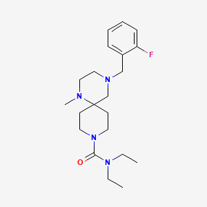 molecular formula C21H33FN4O B5946818 N,N-diethyl-4-(2-fluorobenzyl)-1-methyl-1,4,9-triazaspiro[5.5]undecane-9-carboxamide 