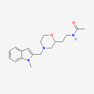 molecular formula C18H25N3O2 B5946830 N-(2-{4-[(1-methyl-1H-indol-2-yl)methyl]morpholin-2-yl}ethyl)acetamide 
