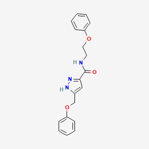 molecular formula C19H19N3O3 B5946843 N-(2-phenoxyethyl)-5-(phenoxymethyl)-1H-pyrazole-3-carboxamide 