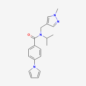 molecular formula C19H22N4O B5946848 N-isopropyl-N-[(1-methyl-1H-pyrazol-4-yl)methyl]-4-(1H-pyrrol-1-yl)benzamide 