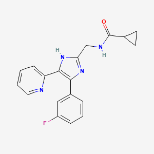molecular formula C19H17FN4O B5946851 N-{[4-(3-fluorophenyl)-5-pyridin-2-yl-1H-imidazol-2-yl]methyl}cyclopropanecarboxamide 