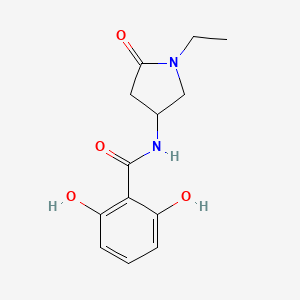 molecular formula C13H16N2O4 B5946925 N-(1-ethyl-5-oxopyrrolidin-3-yl)-2,6-dihydroxybenzamide 
