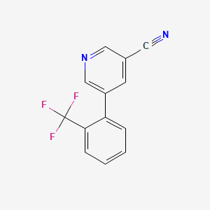 molecular formula C13H7F3N2 B594699 5-(2-(Trifluoromethyl)phenyl)nicotinonitrile CAS No. 1261770-60-8