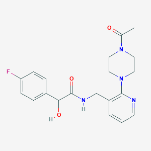 molecular formula C20H23FN4O3 B5946991 N-{[2-(4-acetylpiperazin-1-yl)pyridin-3-yl]methyl}-2-(4-fluorophenyl)-2-hydroxyacetamide 