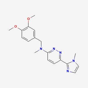 molecular formula C18H21N5O2 B5947013 N-(3,4-dimethoxybenzyl)-N-methyl-6-(1-methyl-1H-imidazol-2-yl)pyridazin-3-amine 