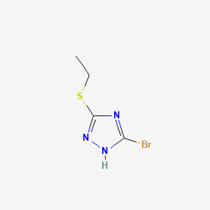 molecular formula C4H6BrN3S B594702 3-bromo-5-(ethylthio)-1H-1,2,4-triazole CAS No. 1209935-35-2