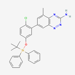 molecular formula C30H29ClN4OSi B594704 7-(5-((tert-Butyldiphenylsilyl)oxy)-2-chlorophenyl)-5-methylbenzo[e][1,2,4]triazin-3-amine CAS No. 1245644-51-2