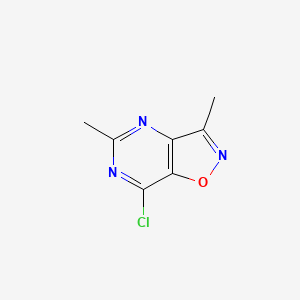 molecular formula C7H6ClN3O B594708 7-Chloro-3,5-dimethylisoxazolo[4,5-d]pyrimidine CAS No. 1207175-20-9