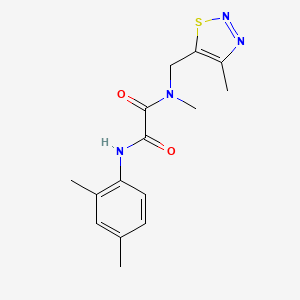 molecular formula C15H18N4O2S B5947084 N'-(2,4-dimethylphenyl)-N-methyl-N-[(4-methyl-1,2,3-thiadiazol-5-yl)methyl]ethanediamide 