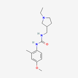 molecular formula C16H25N3O2 B5947102 N-[(1-ethylpyrrolidin-3-yl)methyl]-N'-(4-methoxy-2-methylphenyl)urea 