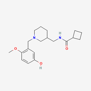 molecular formula C19H28N2O3 B5947111 N-{[1-(5-hydroxy-2-methoxybenzyl)piperidin-3-yl]methyl}cyclobutanecarboxamide 