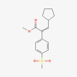molecular formula C16H20O4S B594717 Methyl 3-cyclopentyl-2-(4-methylsulfonylphenyl)prop-2-enoate CAS No. 1254175-55-7