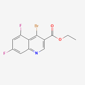 molecular formula C12H8BrF2NO2 B594722 Ethyl 4-bromo-5,7-difluoroquinoline-3-carboxylate CAS No. 1242260-70-3