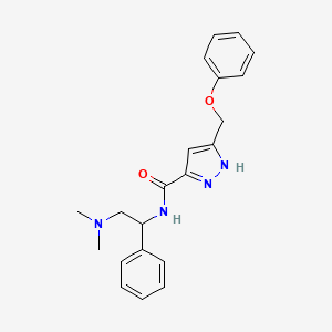 molecular formula C21H24N4O2 B5947278 N-[2-(dimethylamino)-1-phenylethyl]-5-(phenoxymethyl)-1H-pyrazole-3-carboxamide 