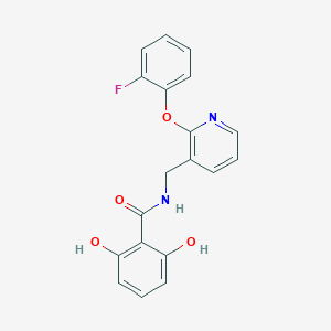 molecular formula C19H15FN2O4 B5947281 N-{[2-(2-fluorophenoxy)pyridin-3-yl]methyl}-2,6-dihydroxybenzamide 