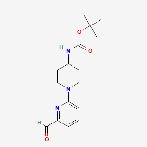 molecular formula C16H23N3O3 B594735 Tert-butyl 1-(6-formylpyridin-2-yl)piperidin-4-ylcarbamate CAS No. 1263279-82-8