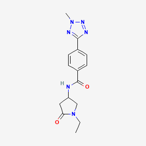 molecular formula C15H18N6O2 B5947362 N-(1-ethyl-5-oxopyrrolidin-3-yl)-4-(2-methyl-2H-tetrazol-5-yl)benzamide 