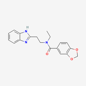 molecular formula C19H19N3O3 B5947424 N-[2-(1H-benzimidazol-2-yl)ethyl]-N-ethyl-1,3-benzodioxole-5-carboxamide 