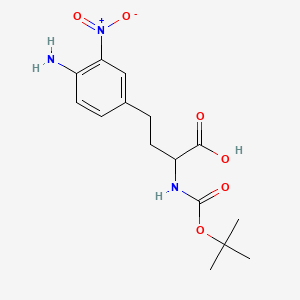 molecular formula C15H21N3O6 B594745 4-(4-Amino-3-nitrophenyl)-2-(tert-butoxycarbonylamino) butanoic acid CAS No. 1214179-85-7