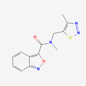 molecular formula C13H12N4O2S B5947459 N-methyl-N-[(4-methyl-1,2,3-thiadiazol-5-yl)methyl]-2,1-benzisoxazole-3-carboxamide 