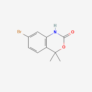 molecular formula C10H10BrNO2 B594753 7-bromo-4,4-dimethyl-1H-benzo[d][1,3]oxazin-2(4H)-one CAS No. 1245643-21-3