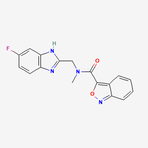 molecular formula C17H13FN4O2 B5947571 N-[(6-fluoro-1H-benzimidazol-2-yl)methyl]-N-methyl-2,1-benzisoxazole-3-carboxamide 