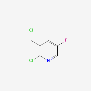 molecular formula C6H4Cl2FN B594760 2-Chloro-3-(chloromethyl)-5-fluoropyridine CAS No. 1227606-13-4