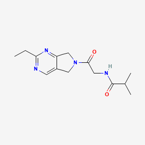 molecular formula C14H20N4O2 B5947626 N-[2-(2-ethyl-5,7-dihydro-6H-pyrrolo[3,4-d]pyrimidin-6-yl)-2-oxoethyl]-2-methylpropanamide 