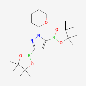 B594773 1-(Tetrahydro-2H-pyran-2-yl)-3,5-bis(4,4,5,5-tetramethyl-1,3,2-dioxaborolan-2-yl)-1H-pyrazole CAS No. 1256360-29-8