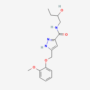 molecular formula C16H21N3O4 B5947795 N-(2-hydroxybutyl)-5-[(2-methoxyphenoxy)methyl]-1H-pyrazole-3-carboxamide 