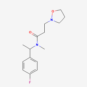 molecular formula C15H21FN2O2 B5947861 N-[1-(4-fluorophenyl)ethyl]-3-isoxazolidin-2-yl-N-methylpropanamide 