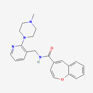 molecular formula C22H24N4O2 B5947869 N-{[2-(4-methylpiperazin-1-yl)pyridin-3-yl]methyl}-1-benzoxepine-4-carboxamide 