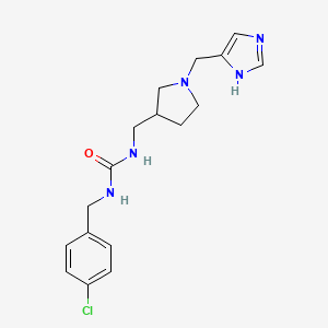 molecular formula C17H22ClN5O B5947900 N-(4-chlorobenzyl)-N'-{[1-(1H-imidazol-4-ylmethyl)pyrrolidin-3-yl]methyl}urea 