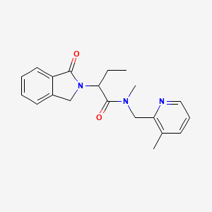 molecular formula C20H23N3O2 B5947920 N-methyl-N-[(3-methylpyridin-2-yl)methyl]-2-(1-oxo-1,3-dihydro-2H-isoindol-2-yl)butanamide 