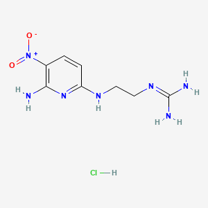 molecular formula C8H14ClN7O2 B594796 N-[2-[(6-Amino-5-nitro-2-pyridinyl)amino]ethyl]guanidine hydrochloride CAS No. 1246816-36-3