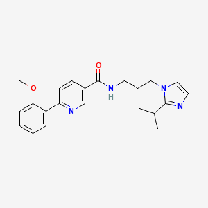 molecular formula C22H26N4O2 B5948005 N-[3-(2-isopropyl-1H-imidazol-1-yl)propyl]-6-(2-methoxyphenyl)nicotinamide 