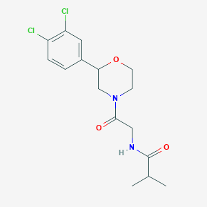 molecular formula C16H20Cl2N2O3 B5948058 N-{2-[2-(3,4-dichlorophenyl)morpholin-4-yl]-2-oxoethyl}-2-methylpropanamide 