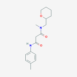 molecular formula C17H24N2O3 B5948119 N-methyl-N'-(4-methylphenyl)-N-(tetrahydro-2H-pyran-2-ylmethyl)malonamide 