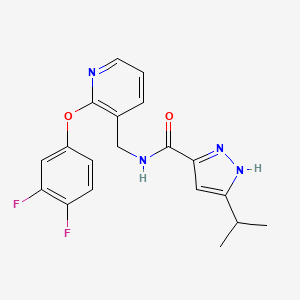 molecular formula C19H18F2N4O2 B5948137 N-{[2-(3,4-difluorophenoxy)pyridin-3-yl]methyl}-3-isopropyl-1H-pyrazole-5-carboxamide 