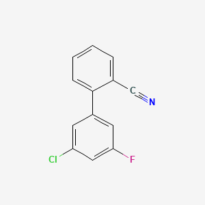 molecular formula C13H7ClFN B594814 2-(3-氯-5-氟苯基)苯甲腈 CAS No. 1352318-29-6