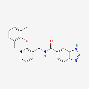 molecular formula C22H20N4O2 B5948242 N-{[2-(2,6-dimethylphenoxy)pyridin-3-yl]methyl}-1H-benzimidazole-5-carboxamide 