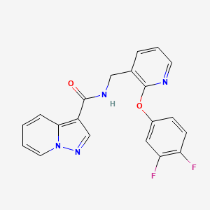 molecular formula C20H14F2N4O2 B5948248 N-{[2-(3,4-difluorophenoxy)pyridin-3-yl]methyl}pyrazolo[1,5-a]pyridine-3-carboxamide 