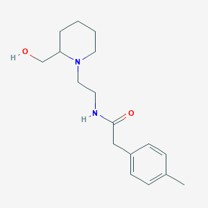 molecular formula C17H26N2O2 B5948333 N-{2-[2-(hydroxymethyl)piperidin-1-yl]ethyl}-2-(4-methylphenyl)acetamide 