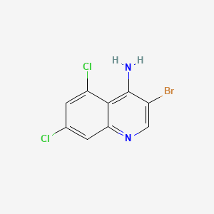 molecular formula C9H5BrCl2N2 B594838 3-Bromo-5,7-dichloroquinolin-4-amine CAS No. 1210120-89-0