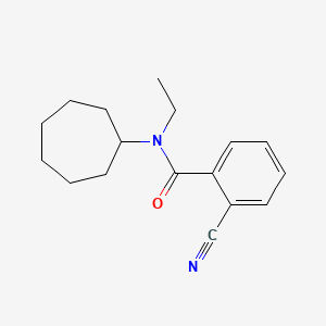 molecular formula C17H22N2O B5948427 2-cyano-N-cycloheptyl-N-ethylbenzamide 