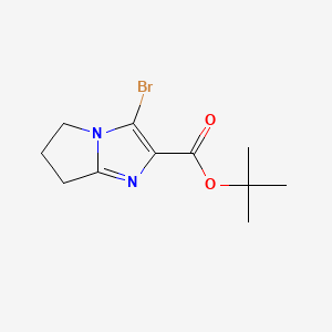 molecular formula C11H15BrN2O2 B594848 tert-butyl 3-bromo-6,7-dihydro-5H-pyrrolo[1,2-a]imidazole-2-carboxylate CAS No. 1263285-53-5